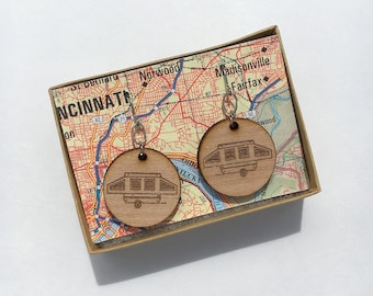 Pop Up Camper Earrings, Pop Up Travel Trailer Jewelry, Pop Up Glamper, Pop Up Glamping, Pup Camper, Pup Travel Trailer, Pop Up Camper Gifts