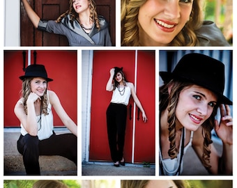 Pinterest Marketing Template Collage | Senior Portrait Session | Digital Download | PSD File