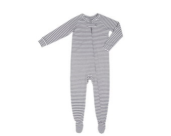 Organic Onesie by CorazonKids white with gray stripe