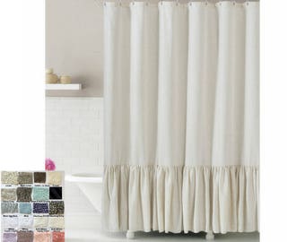 Linen shower curtain with mermaid long ruffles make your bathroom look appealing Custom Shower Long Etsy extra long shower curtain grey. Linen shower curtain with mermaid long ruffles make your bathroom look appealing Custom Shower Long Etsy