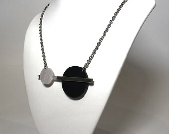 Pearl/Mirror/Black Acrylic Pendant
