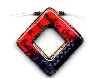 Pendant of polymer clay unmounted pendant Polymer clay pendant