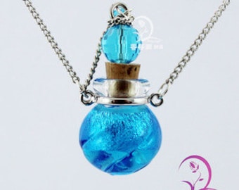 1pc Murano glass diffuser essential oil necklace(Assorted Colors),Aroma bottle necklace,Scent necklace