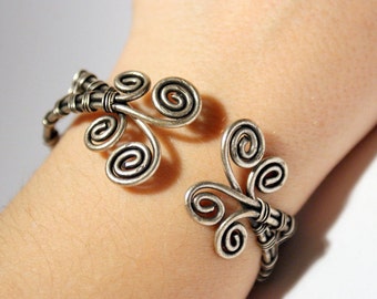 Silver Bracelet, Silver Cuff Bracelets For Women, Silver Bracelet Women, Silver Cuff Bracelet, Wire Wrapped Jewelry, Wire Wrap