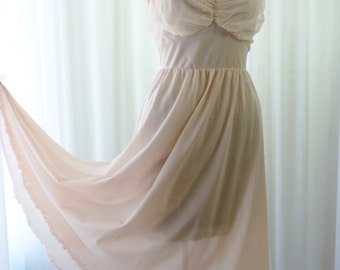 Gotham Gold Stripe Vintage 1950s Blush Pink Nightgown Unworn 36 Bust