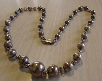 Sterling Silver Beads and Chain Necklace