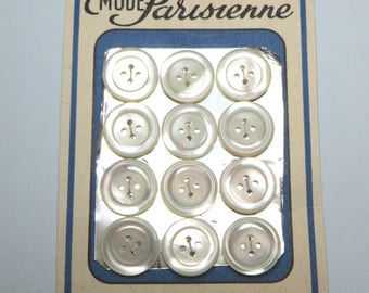 Set of 1.6 cm Pearl buttons (12) - #2024_16