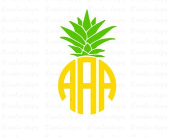 Pineapple Monogram Frame SVG, Pineapple Svg, Silhouette Cut Files, Cricut Cut Files, Svg Cut Files