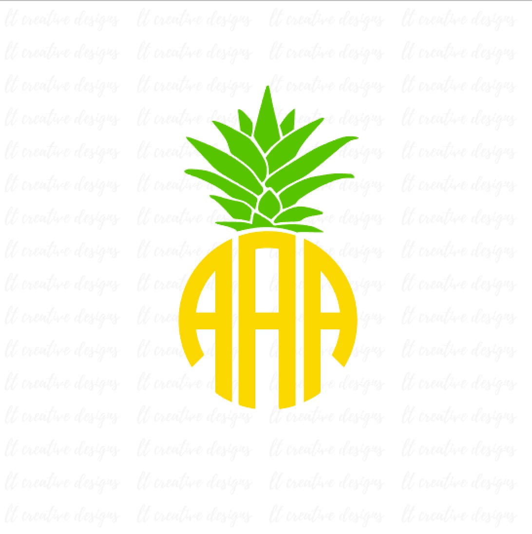 Download Pineapple Monogram Frame SVG Pineapple Svg Silhouette Cut