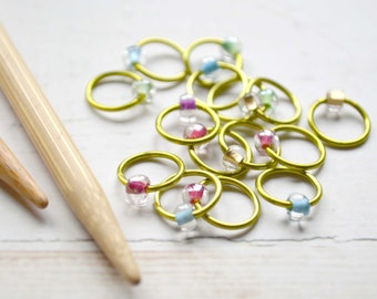 Crystal Rainbow / Stitch Markers - Dangle Free Snag Free Knitting Stitch Markers - Small Medium Large Sizes Available