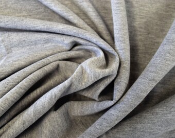Heather Grey 100% Cotton French Terry Fabric by the yard RG1