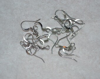 20 Pcs. (10 Pr) Surgical Steel (Hypo Allergenic) French Earwire Hooks (3051501)