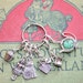 Alice crochet stitch markers, Wonderland themed, 6 tibetan silver charms - ready to ship