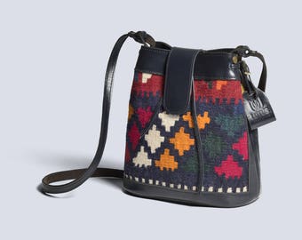 Ava Kilim Leather Bucket Bag