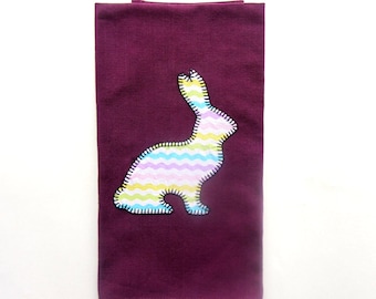 Easter Applique Kitchen Towel, Easter Bunny Tea Towel, Dish Towel, Hand Towel, Tea Towel, Easter Decor