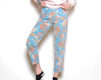 Vintage 80's BONJOUR Floral Jeans Sz 26W