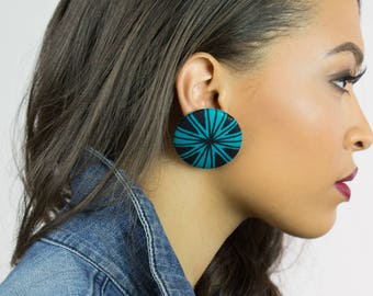 Wholesale earrings, Wholesale jewelry, Fabric covered button earrings, Favors, African fabric earrings, Bulk discount, Boutique stockist