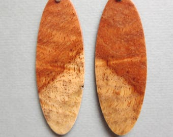 Unique Afzelia Burl Lightweight Drop Earrings Exotic Wood ExoticWoodJewelryAnd handcrafted ecofriendly