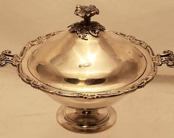 Turkish Silver Covered Dish with Toran Hallmark