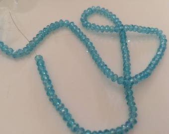 Crystal was faceted 4 mm light blue