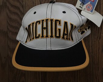 Vintage 90s Deadstock Starter Arch Michigan Wolverines NCAA Snapback Hat Baseball Cap