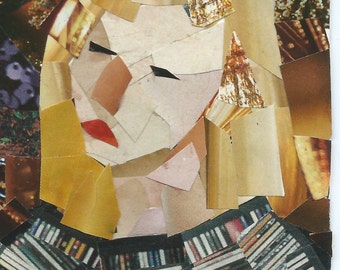 Original ACEO Collage- Thinking