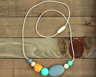 Nursing Necklace, Silicone Beads, Chew Beads, Nursing Jewelry, Teether, Teething Necklace, Breastfeeding, Sensory, Teething Beads, Natural