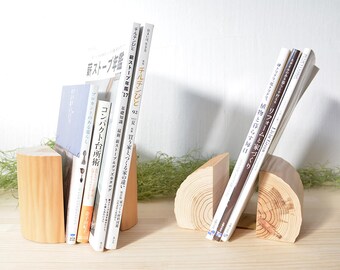 Bookends, Wooden book ends, Pine wood, Kitchen Shelf bookends, Natural bookend, Library Bookshelf decor, Modern Bookends pair, Readers Gifts