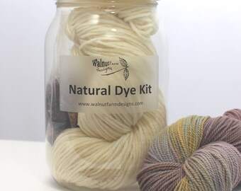 Natural Dye Kit for Solar Yarn Dyeing with Natural Plant Dyes Earth Friendly Yarn Fiber Dye Kit Mordant