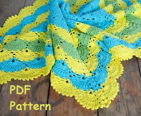 Crochet lace shell stitch baby afghan pattern square afghan crochet afghans diagram 