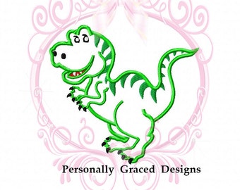 Instant Download Dinosaur T-Rex Animal Applique Embroidery Design 3 Sizes 4in, 5in, 6in, 4x4, 5x7, 6x10, Dino TREX Applique Design