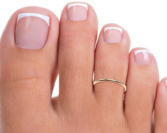 Gold Filled Band Toe Ring, Gold Band Adjustable Toe Ring, Thin Gold Toe Ring, Gold Toe Ring, Gold Pinkie Ring, Tiny Toe Ring, Thin Toe Ring