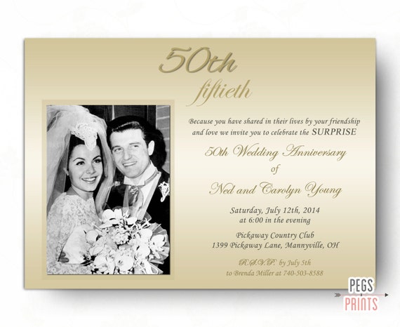 50th wedding anniversary invitation - Superdazzle - Custom ...