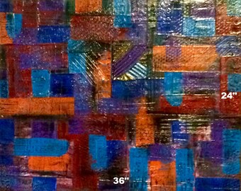 Colorful Textured Abstract 24"x 36"