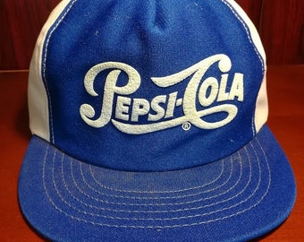 Vintage Pepsi Cola blue and white snapback trucker hat