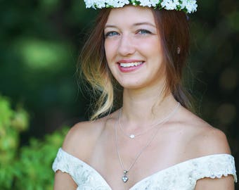 White Wildflower Crown, Adult Flower Crown, Bridal Flower Crown, Bridesmaid Flower Crown, Flower Girl Crown, White Flower Crown