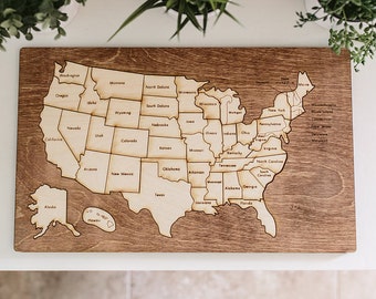 United States Wooden Map Puzzle