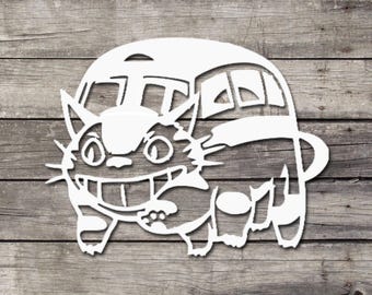 My Neighbor Totoro Catbus Decal | Totoro Decal | Miyazaki Decal | Studio Ghibli Decal | Laptop, Window, & Yeti Decals
