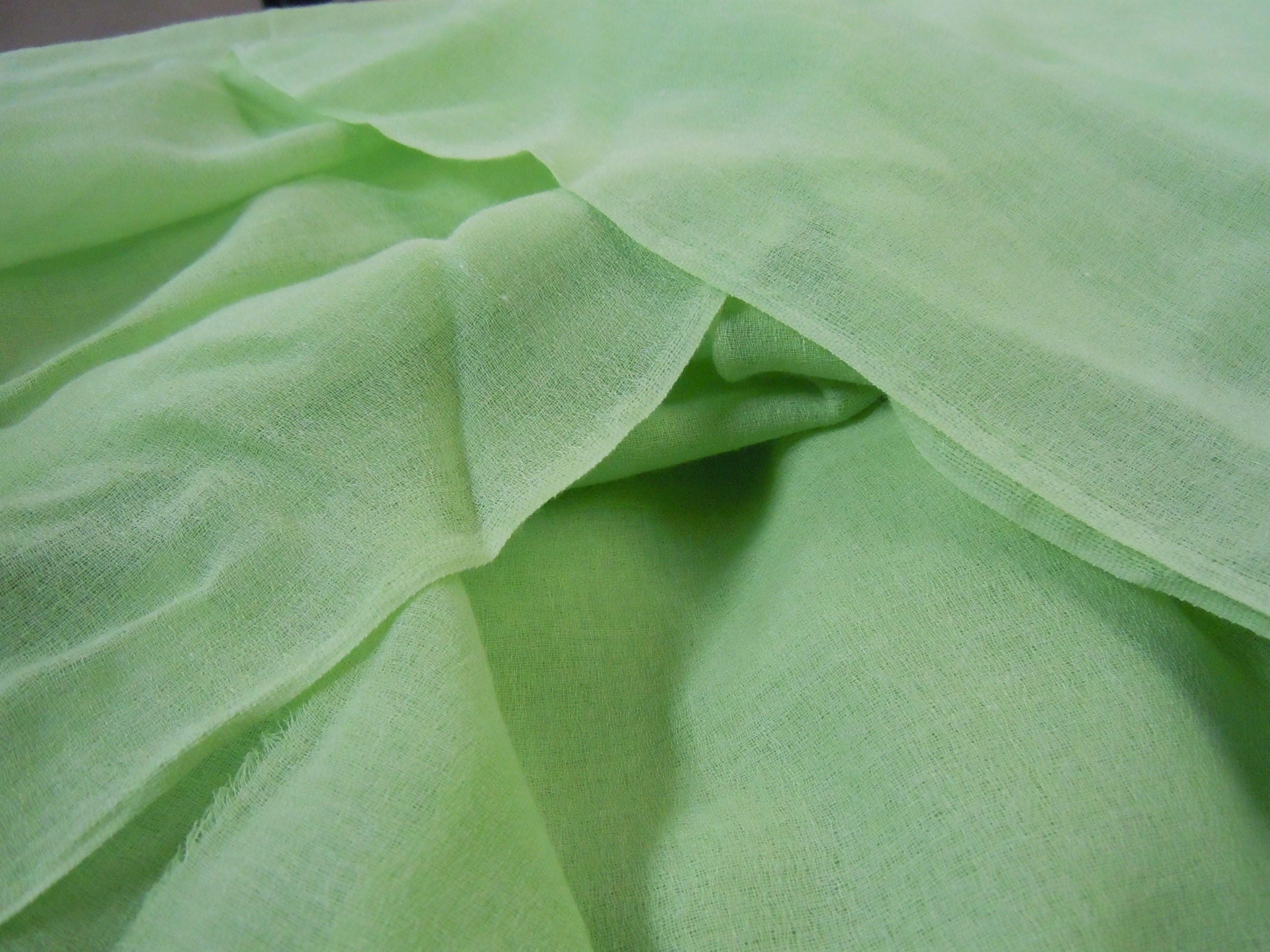 Green Gauze Fabric Lightweight Open Weave Fabric Minty Green