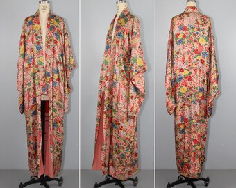 1930s kimono | silk robe | floral | vintage kimono | antique kimono | wedding kimono | dressing gown | flapper