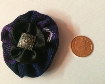 Handmade tartan brooch