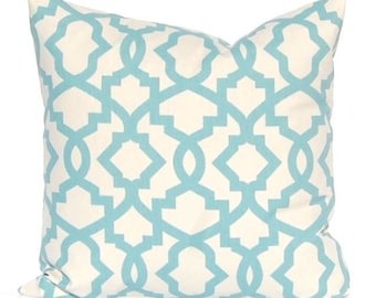 Village Blue Pillow Covers, Village Blue Trellis, Decorative Pillow Covers, Blue Cushion Covers, Accent Pillows, Toss Pillow, Throw Pillow