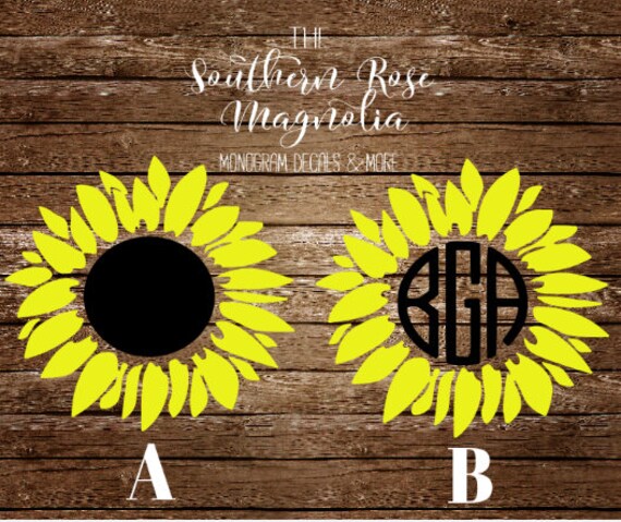 Download Sunflower Decal Monogram Sunflower Sunflower Monogram