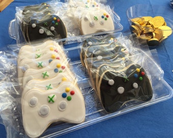 12 xbox party remote control cookies xbox game or ps4 inspired -VIDEO GAME themed bday party video xbox CONTROLLER white or black -coo