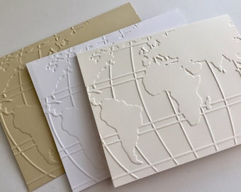 Blank Note Cards, Embossed Cards, Greeting Cerds, Boxed Cards set, Note Card Set, Blank Note Cards, Thank You Cards Set, World Traveler Card