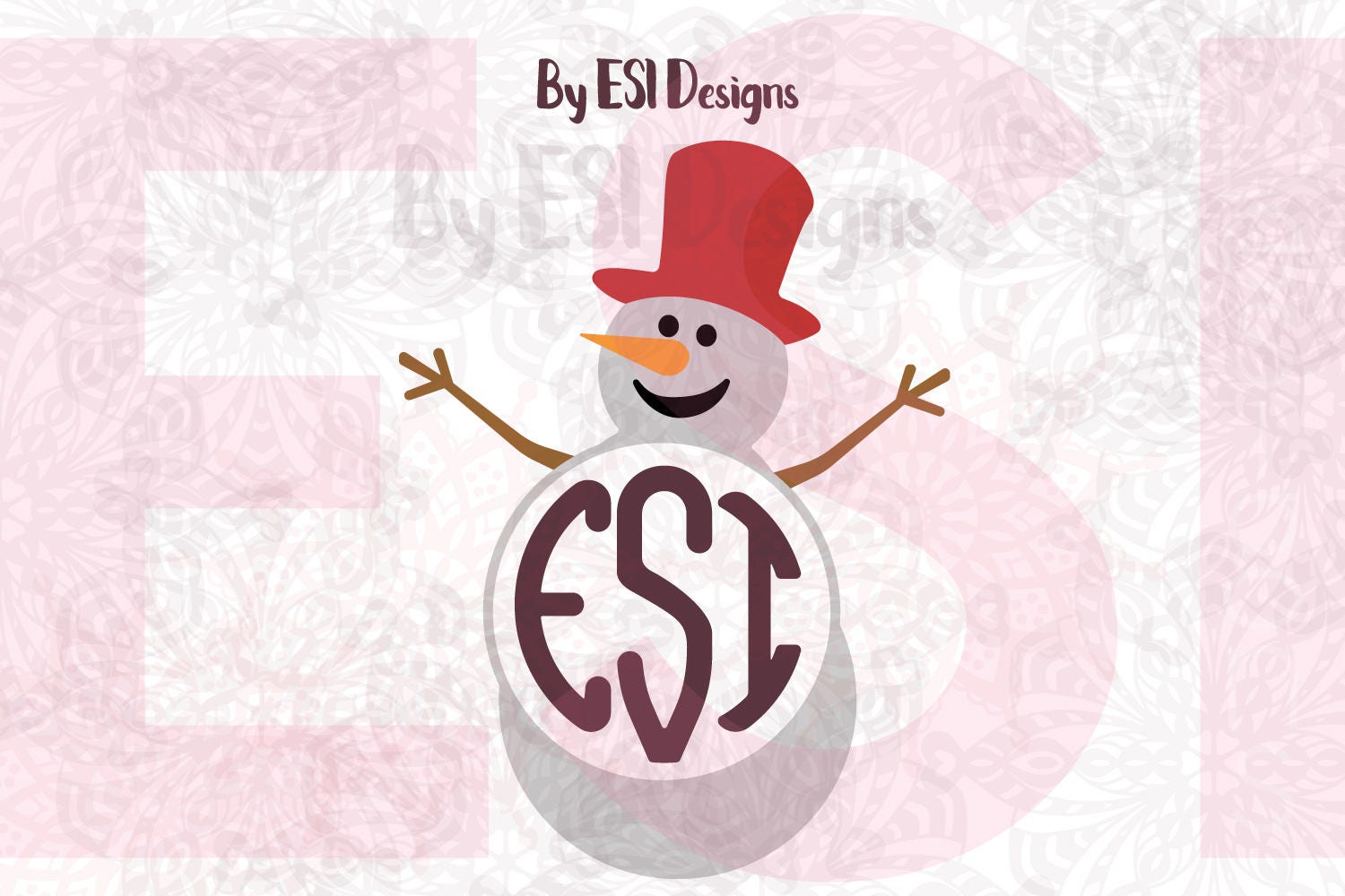 Download Snowman Monogram svg Christmas Monogram svg files SVG DXF