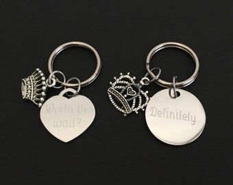 Personalized Mr. & Mrs. Key Chain. Matching Stainless Steel Key Chains. Customized Couples Key Chains.Husband and Wife. Boyfriend Girlfriend