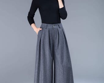 women linen pants floral pants wide leg pants pants with