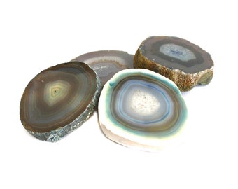 Agate Slice - Coaster Size Slab - Mixed Colors - Home Decor - You Choose! - Geode coasters - Drinkware - Stone Slab (RK31B-10)