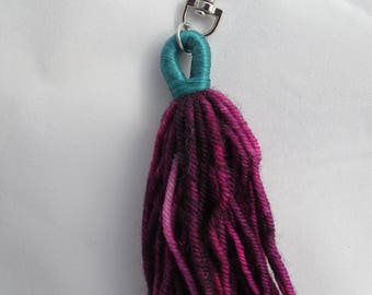 Wrapped Purple Tassel Keychain / Purse Charm